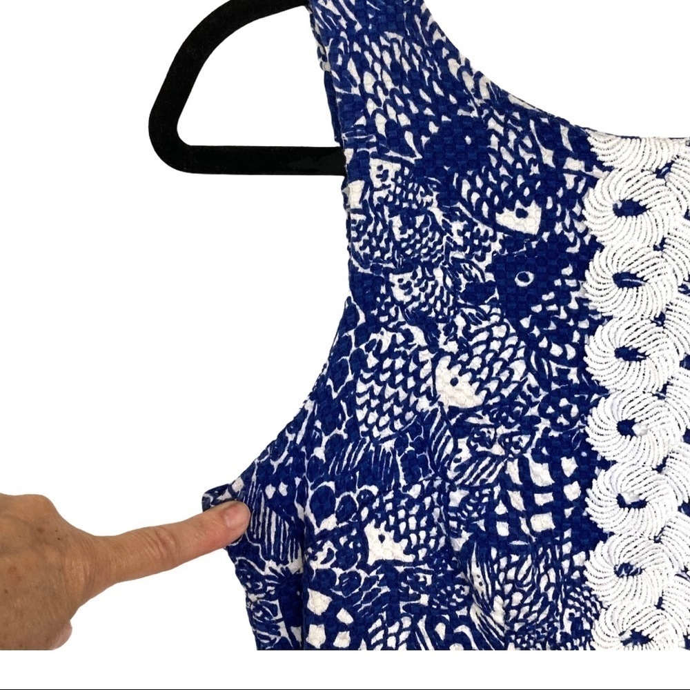 Lilly Pulitzer For Target Blue/White Patterned Dress w/Trim - Picture 11 of 14